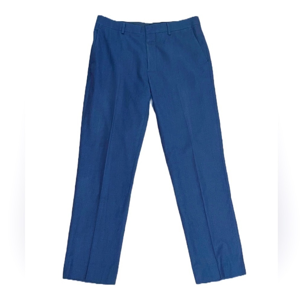BONOBOS navy wool blend slim dress pants